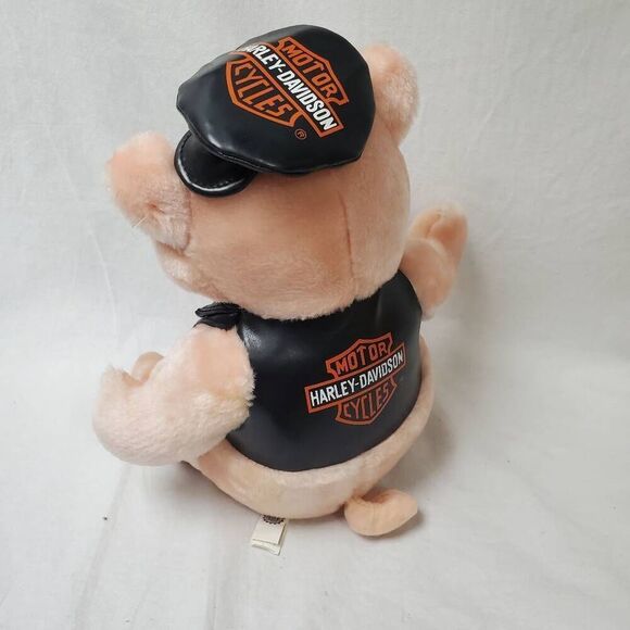 Harley-Davidson Pig Plush Stuffed Animal Biker Vest Hat Motorcycle 14" - Picture 4 of 7
